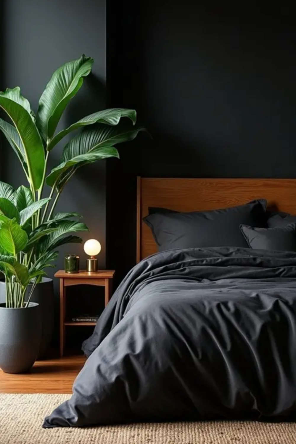 Дизайн на спалня в черно